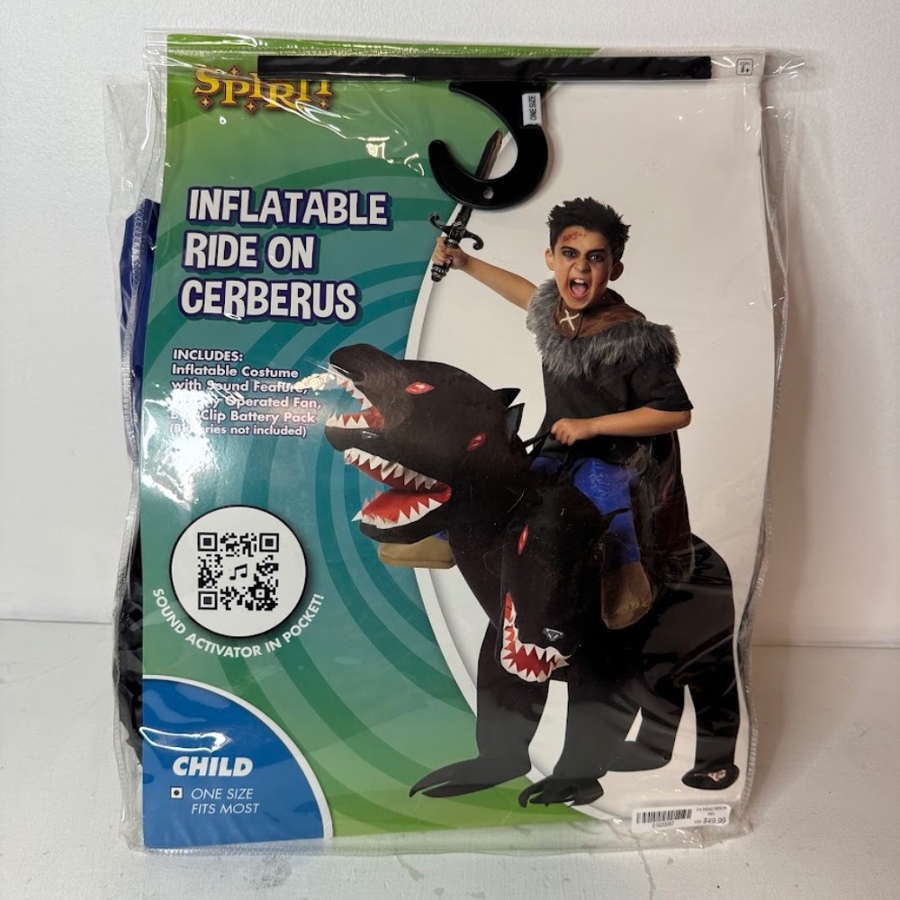 Spirit Inflatable Ride On Cerberus Costume 3 Headed Dog Halloween Child One Size